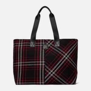 Victoria's Secret Plaid Tote in Black and Red